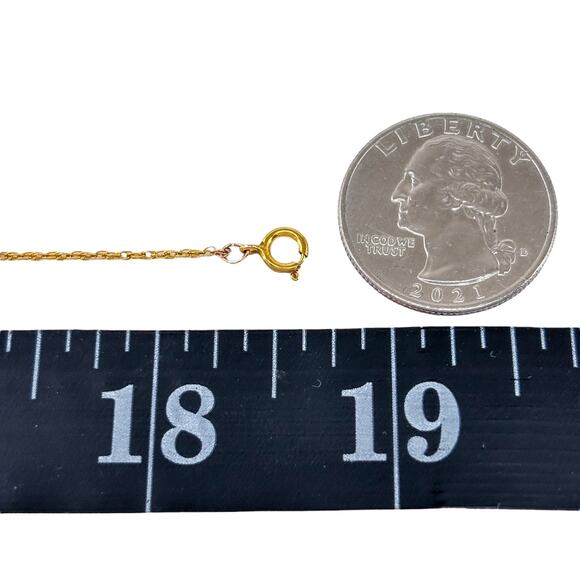 1/20 12K Yellow Gold Filled 1.1mm Rope Chain Necklace 18.5" - Picture 3 of 4